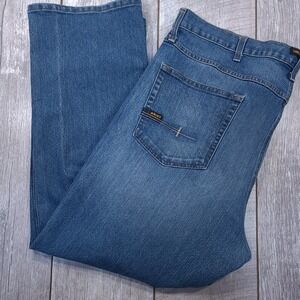 Ariat Rebar M4 Jeans Mens 42x30 Blue Relaxed Boot Cut Denim Work Pants